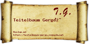 Teitelbaum Gergő névjegykártya